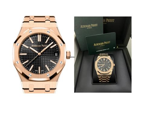 audemars piguet royal oak rose gold black dial|ap royal oak 41mm price.